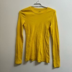 Old Navy Cotton Long Sleeve T-shirt Yellow S